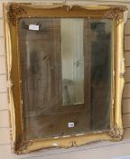 A gilt frame wall mirror, H.84cm