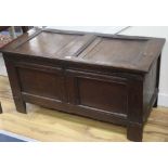 An oak coffer, W.96cm