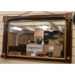 A rosewood overmantel mirror W.90cm