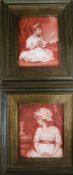 A pair of Victorian painted porcelain plaques, signed Wheeler 1887