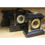 Three black marble mantel clocks