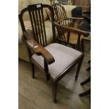 A Regency style mahogany elbow chair