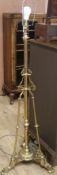 An Edwardian brass standard lamp, H.119cm