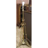 An Edwardian brass standard lamp, H.119cm