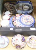 A collection of 19th century cups, saucers and plates