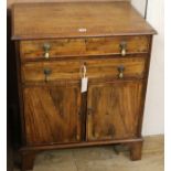 A Regency banded mahogany chest (formerly a night cupboard), W.65cm