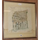 J. Baxter, Map of West Sussex 1834, 17 x 16in.