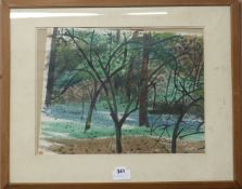 Harold Cheesman, watercolour, Wood at Dippenhall, 36 x 47cm