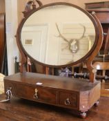 A Regency mahogany toilet mirror, W.63cm