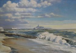Sherington, oil on canvas, Eastbourne Pier, 35 x 50cm