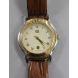 A lady's stainless steel and gold plated Gucci quartz wrist watch.