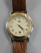 A lady's stainless steel and gold plated Gucci quartz wrist watch.