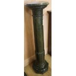 A green marble pedestal, H.108cm