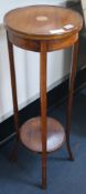 Two torcheres, one Edwardian and one mahogany H.93cm & 138cm
