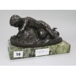 Elizabeth Anna Clapp (1885-1974), bronze, Naiad by a rock pool, signed (possibly exhibited in 1918)