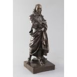 After Etienne Marin Melingue. A 19th century French bronze figure of the dramatist Pierre Corneille,