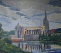Charles de Block, oil on canvas, The Menin Gate, signed and dated 1927, 85 x 100cm