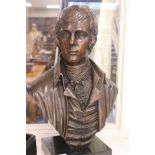 A large bust of Robert Burns