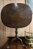 A George IV mahogany tilt-top tripod table, W.70cm
