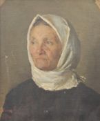 Russian School c.1890oil on canvasPortrait of a mother in a white shawlindistinctly signed17 x 14.