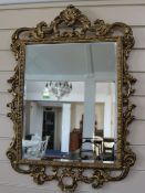 A gilt framed mirror, H.80cm