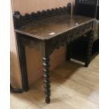 A Victorian carved oak hall table, W.104cm