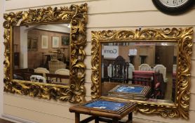 Two gilt frame wall mirrors, W.90cm & 66cm