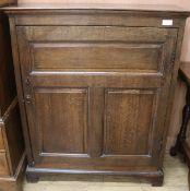 A late 18th / 19th century oak cupboard, W.97cm