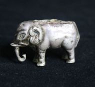 An Edwardian novelty silver pin cushion modelled as an elephant by P.H. Vogel & Co, Birmingham,