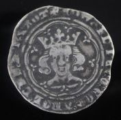 An Edward III Pre-Treaty period groat, London Mint, mintmark Cross, loss to flange otherwise F