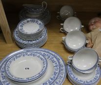 A Wedgwood blue and white dinner service