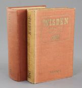 Wisden Cricketers' Almanacks: 1946 and 1947, original hardback bindings (2)