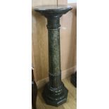 A green marble pedestal, H.110cm