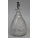 A Rene Lalique Marie Brizard carafe or decanter and stopper, moulded mark 'R. Lalique' engraved