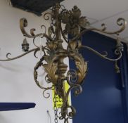 A gilt chandelier