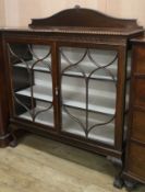 A 1920's china display cabinet, W.123cm