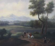 Early 19th Century German Schooloil on canvasTravellers in an open landscape20 x 23.5in.