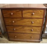 A Victorian mahogany bowfront chest of drawers, W.120cm