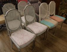 Six small dining chairs