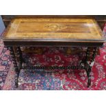 A Victorian rosewood and marquetry centre table, W.92cm