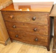 A mahogany 3-drawer chest, W.93cm