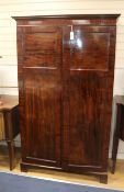 A Georgian design mahogany wardrobe, H.187cm