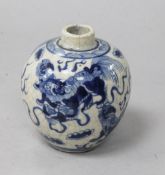 A Chinese small crackle glaze jar, c.1900
