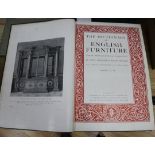 Macquoid, Percy - The Dictionary of English Furniture, 3 vols, folio, original cloth - rubbed and