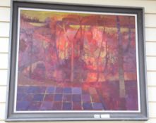 Derek Inwood (1925-2012), oil on panel, abstract, 62 x 75cm