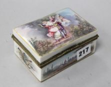 An Edwardian box, signed J. Finel, with silk padded interior