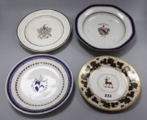 Four Armorial plates