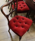 Set of four Victorian rosewood buckle-back dining chairs