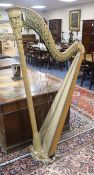 A Sebastian Erard harp, patent No. 3120 (requires overall restoration) H.170cm