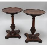 A pair of Georgian design mahogany candle stands